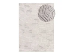 Alfombra interior - geométrico con relieve - crema - 120 x 170 cm - ESTILO