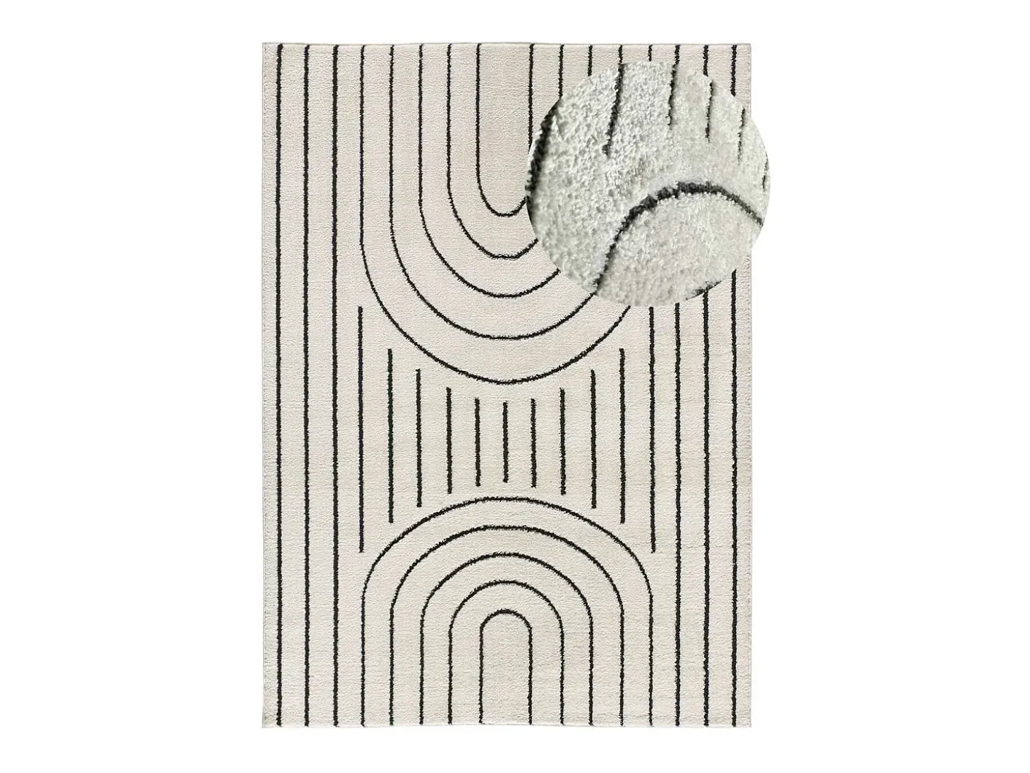 Alfombra interior - geométrico - blanco - 160 x 230 cm - BLANCHE