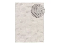 Alfombra interior - geométrico con relieve - crema - 80 x 150 cm - ESTILO