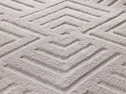 Alfombra interior - geométrico con relieve - crema - 80 x 150 cm - ESTILO
