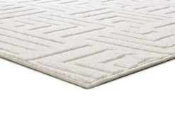 Alfombra interior - geométrico con relieve - crema - 80 x 150 cm - ESTILO