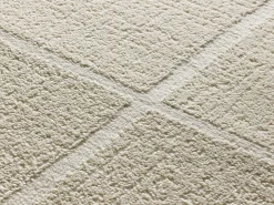 Alfombra interior - geométrico con relieve - blanco - 80 x 150 cm - FLORA