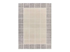 Alfombra interior - geométrico con relieve - blanco - 80 x 150 cm - FLORA