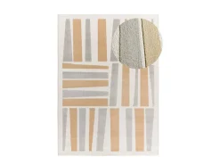 Alfombra interior - geométrico con relieve - plata - 133 x 190 cm - FLORA