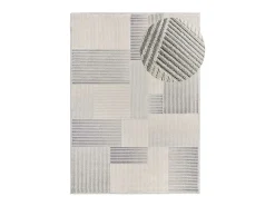 Alfombra interior - geométrico con relieve - gris - 80 x 150 cm - BARESA