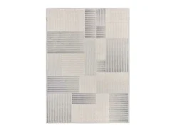 Alfombra interior - geométrico con relieve - gris - 80 x 150 cm - BARESA