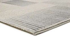 Alfombra interior - geométrico con relieve - gris - 80 x 150 cm - BARESA