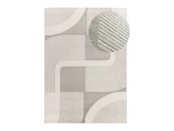 Alfombra interior - geométrico con relieve - plata - 133 x 190 cm - FLORA