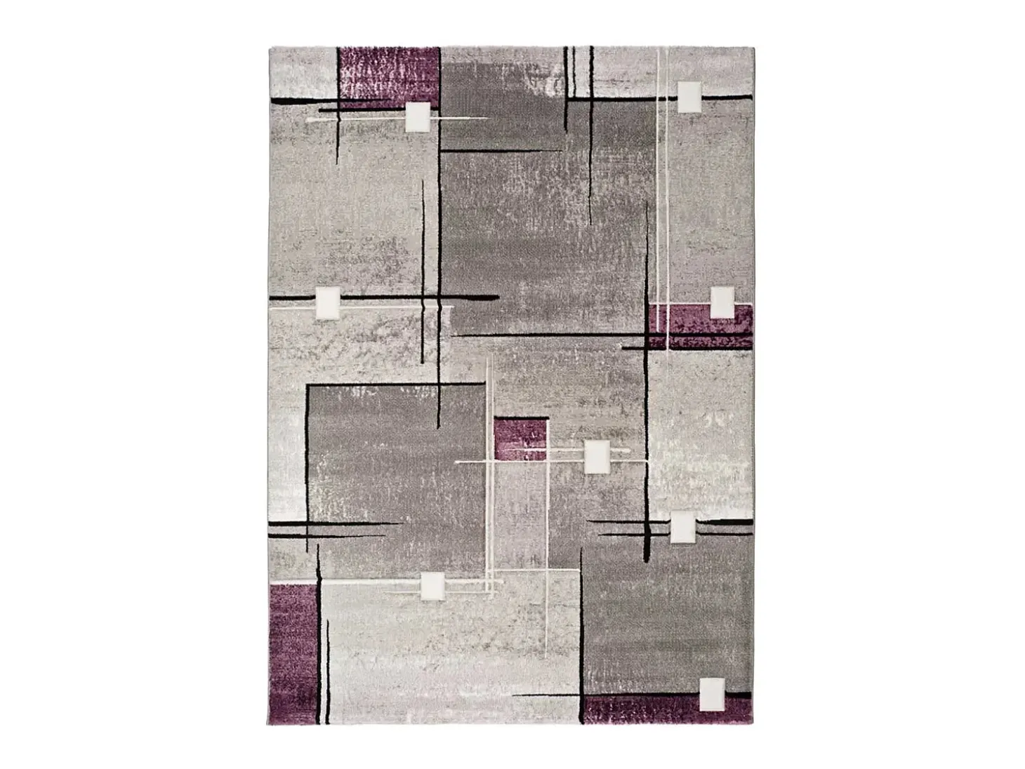 Alfombra interior - geométrico - lila / gris - 200 x 290 cm - DETROIT