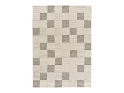 Alfombra interior - geométrico con relieve - crema - 80 x 150 cm - VERONA