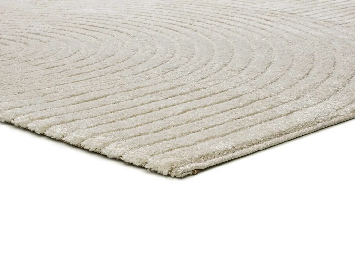 Alfombra interior - geométrico con relieve - crema - 160 x 230 cm - VERONA
