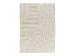 Alfombra interior - geométrico con relieve - crema - 160 x 230 cm - VERONA