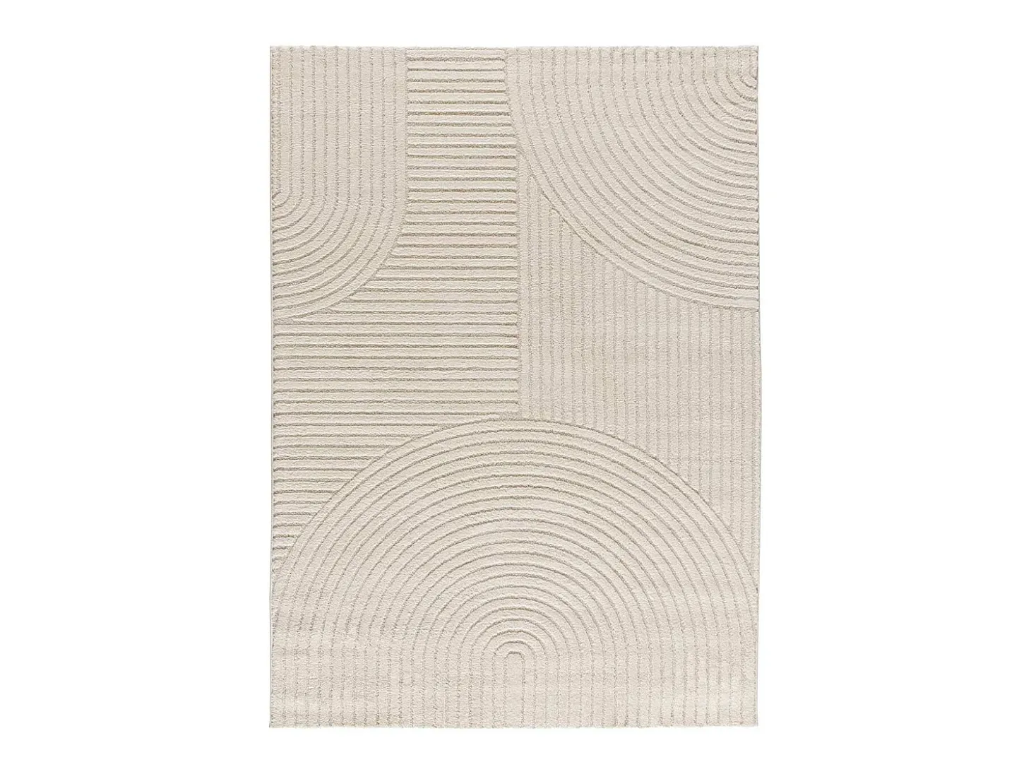 Alfombra interior - geométrico con relieve - crema - 160 x 230 cm - VERONA