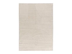 Alfombra interior - geométrico con relieve - crema - 160 x 230 cm - VERONA