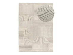 Alfombra interior - geométrico con relieve - crema - 160 x 230 cm - VERONA