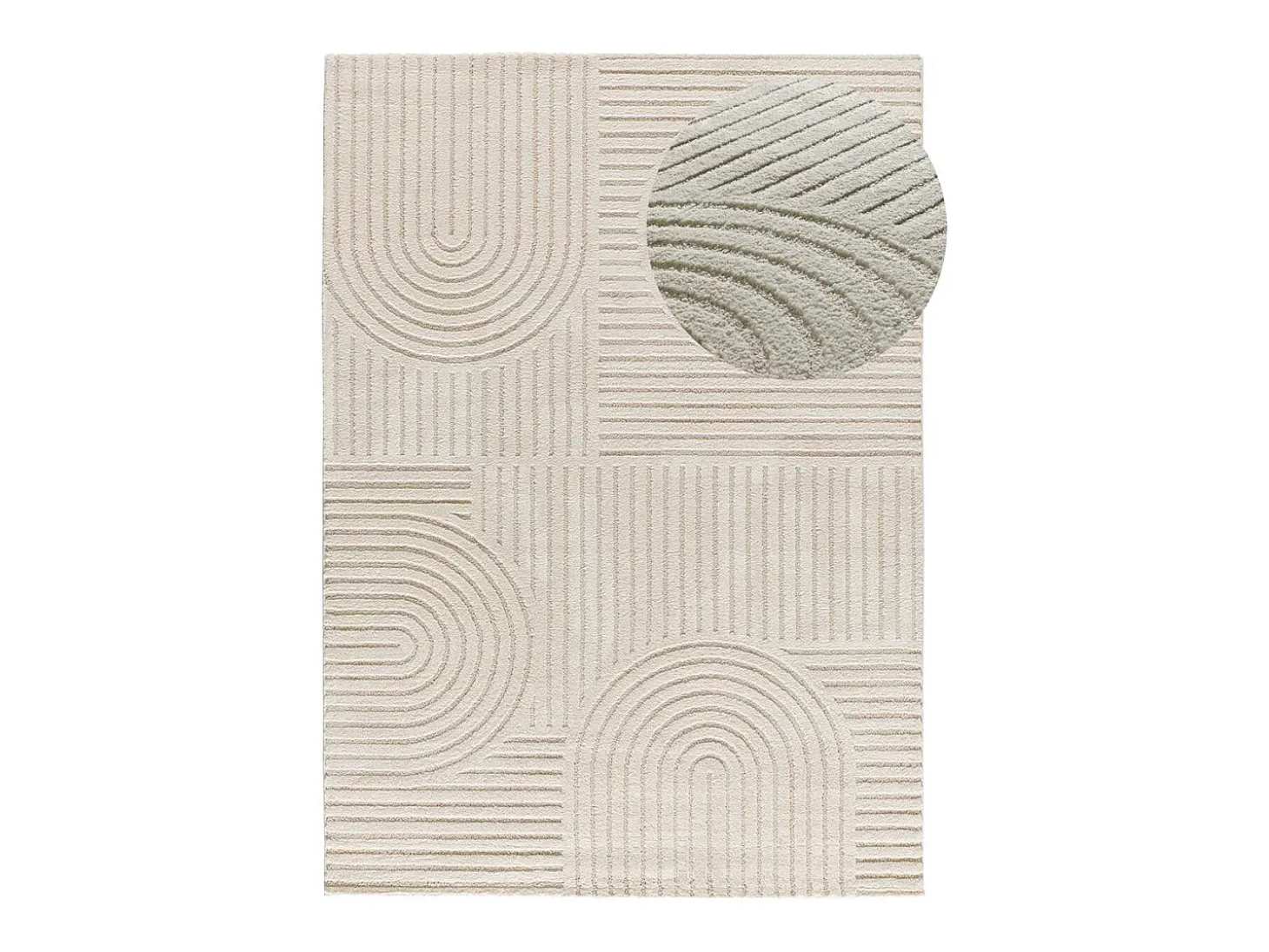 Alfombra interior - geométrico con relieve - crema - 160 x 230 cm - VERONA