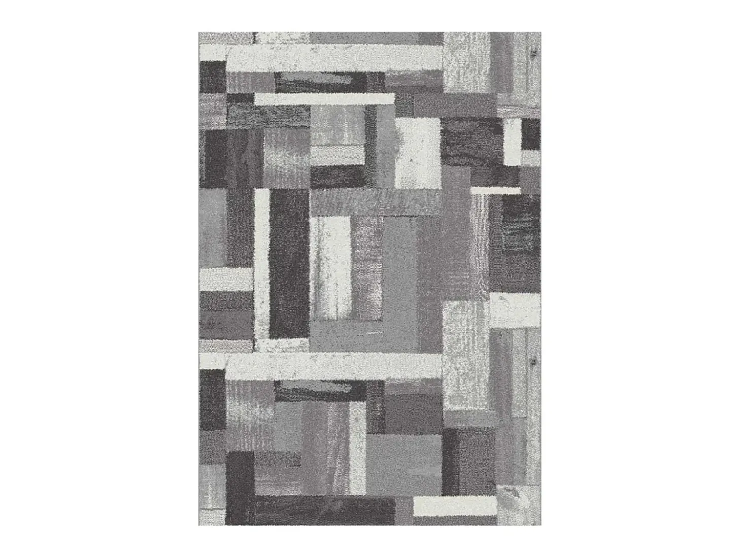 Alfombra interior - geométrico - gris - 133 x 190 cm - AMBER
