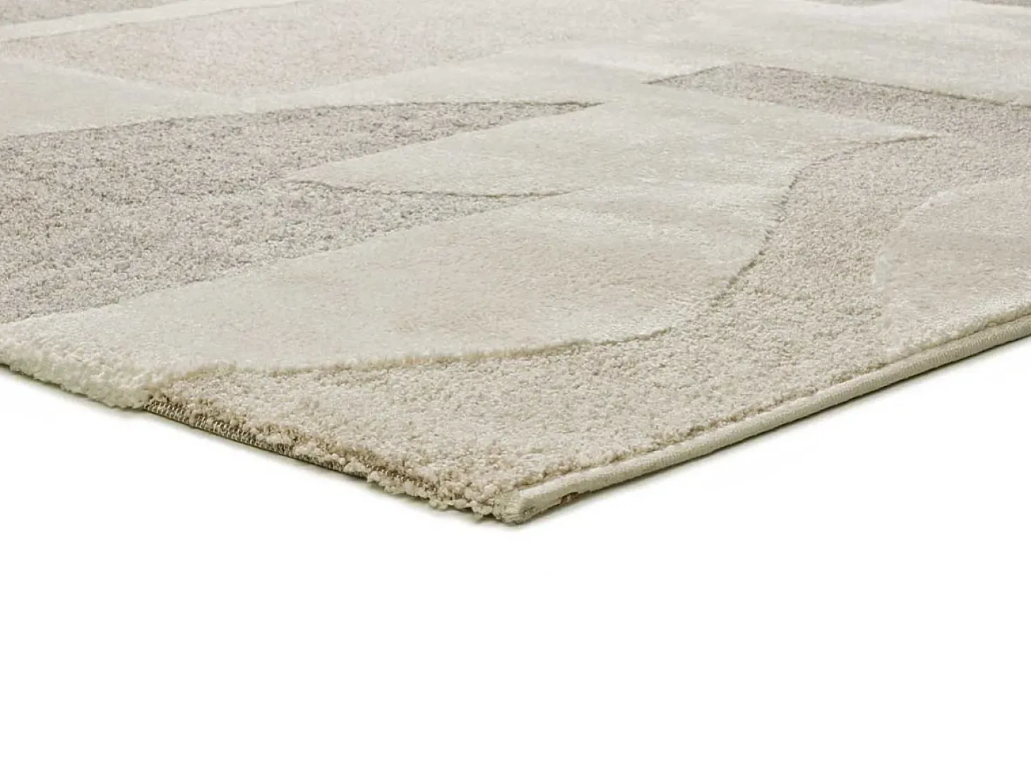 Alfombra interior - geométrico con relieve - crema - 120 x 170 cm - VERONA