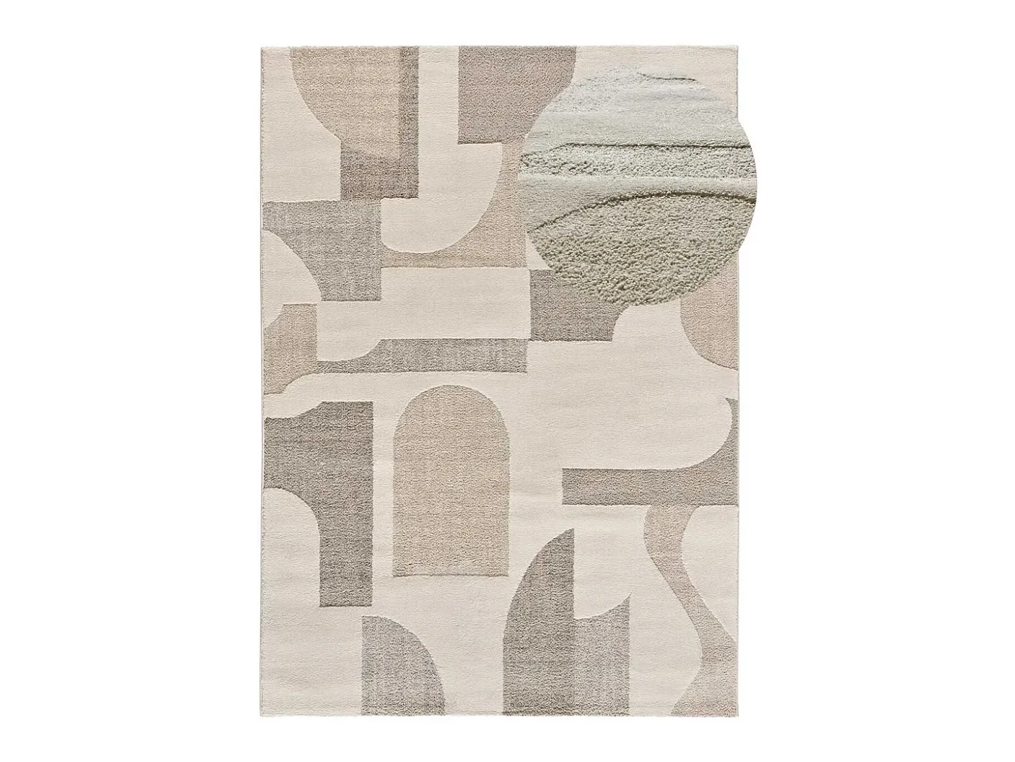 Alfombra interior - geométrico con relieve - crema - 120 x 170 cm - VERONA