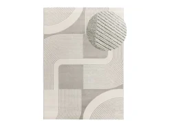 Alfombra interior - geométrico con relieve - plata - 160 x 230 cm - FLORA