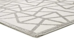 Alfombra interior - geométrico con relieve - plata - 80 x 150 cm - FLORA