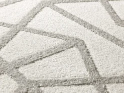 Alfombra interior - geométrico con relieve - plata - 80 x 150 cm - FLORA