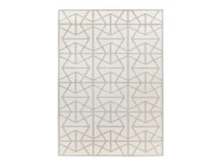 Alfombra interior - geométrico con relieve - plata - 80 x 150 cm - FLORA