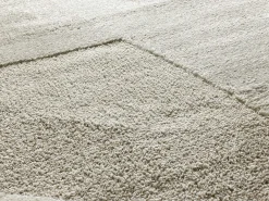 Alfombra interior - geométrico con relieve - crema - 80 x 150 cm - VERONA