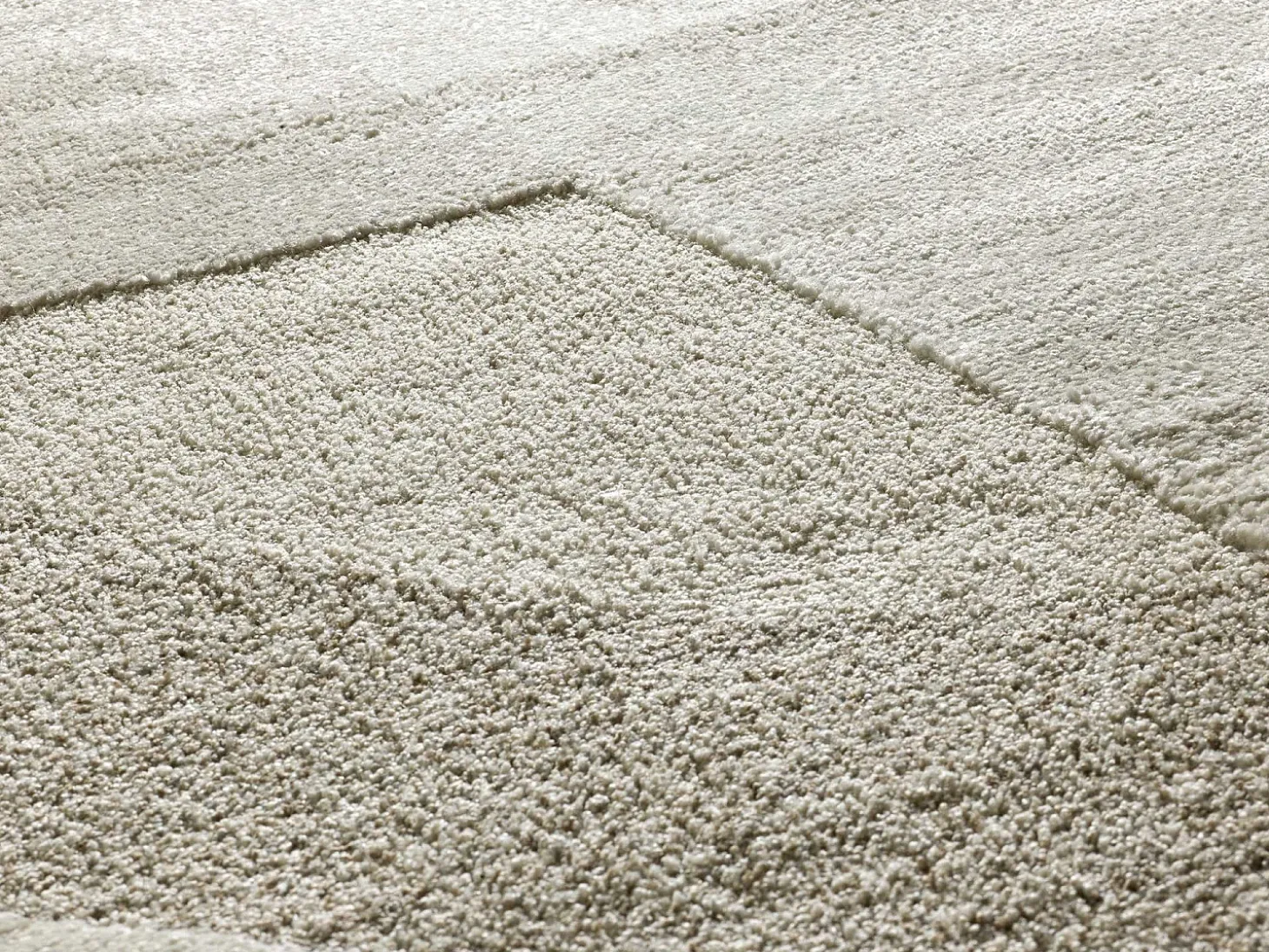 Alfombra interior - geométrico con relieve - crema - 80 x 150 cm - VERONA