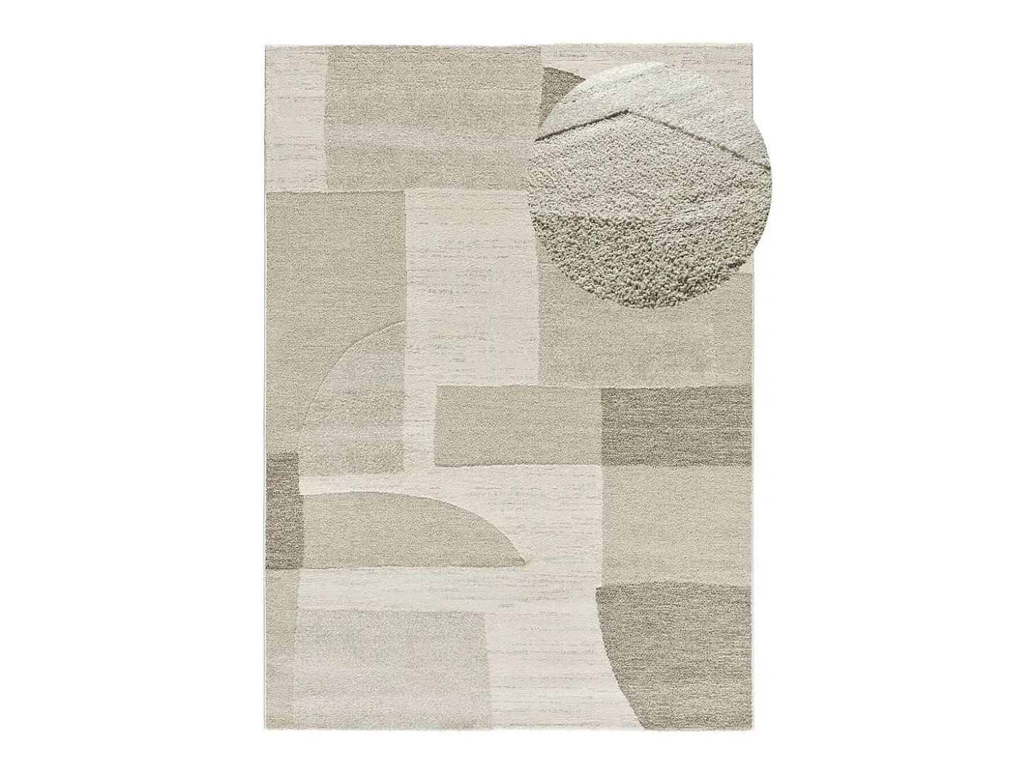 Alfombra interior - geométrico con relieve - crema - 80 x 150 cm - VERONA
