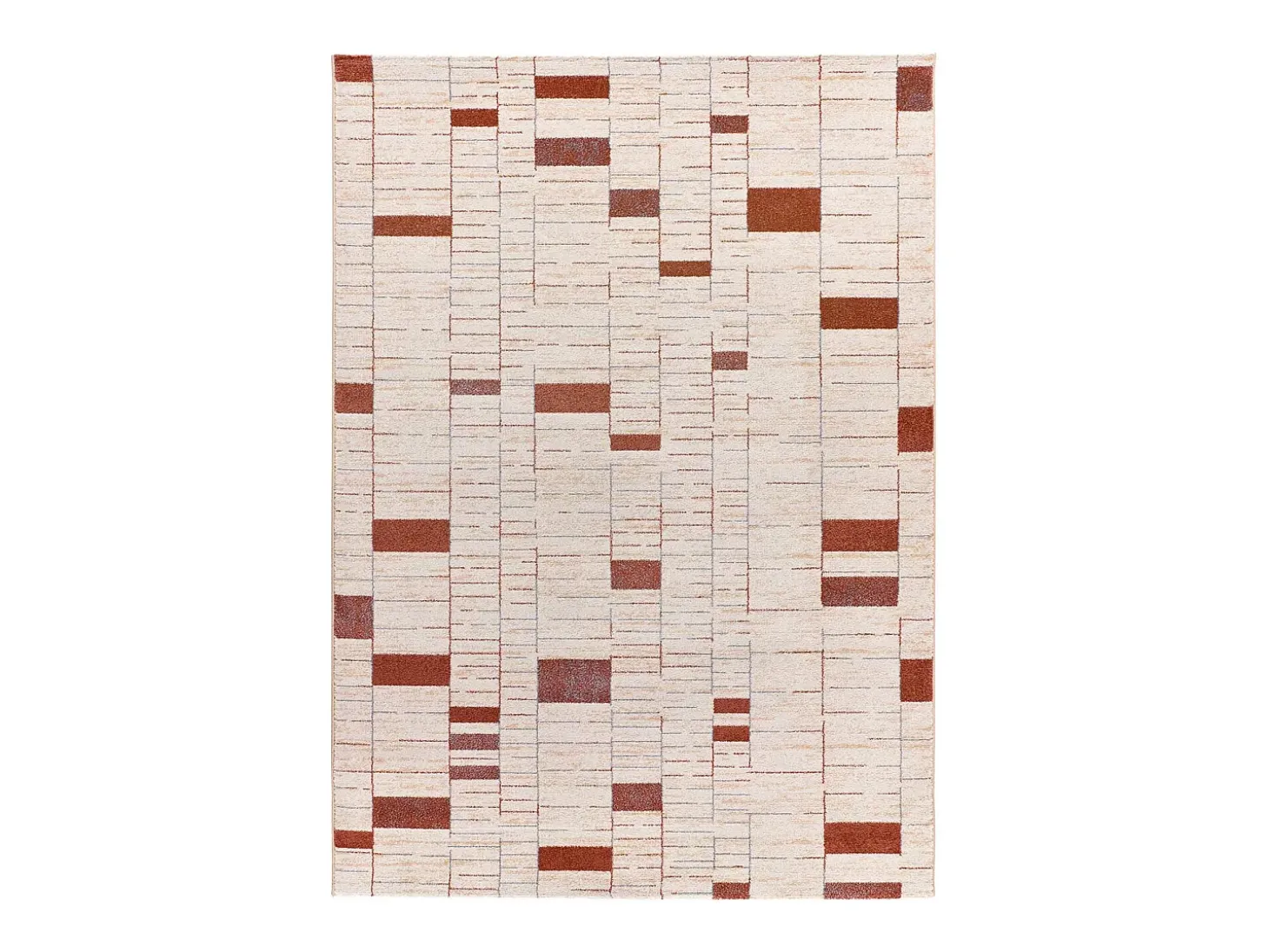 Alfombra interior - geométrico - beige / caldera - 160 x 230 cm - BERUTI