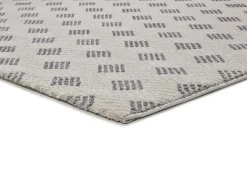 Alfombra interior - geométrico con relieve - plata - 133 x 190 cm - BARESA