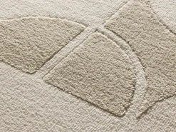 Alfombra interior - geométrico con relieve - blanco - 80 x 150 cm - FLORA