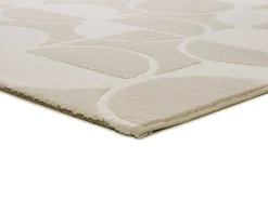 Alfombra interior - geométrico con relieve - blanco - 80 x 150 cm - FLORA