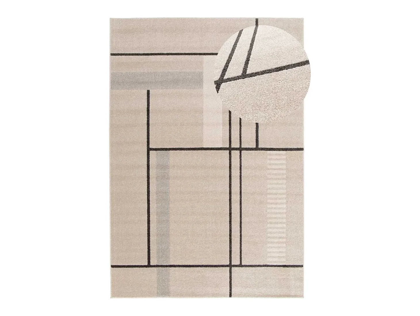 Alfombra interior - geométrico - beige - 80 x 150 cm - DOMUS