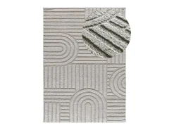Alfombra interior - geométrico con relieve - gris - 190 x 285 cm - JUNO