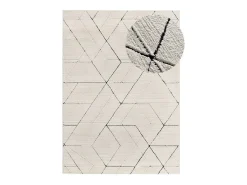 Alfombra interior - geométrico con relieve - blanco - 160 x 230 cm - TURIN