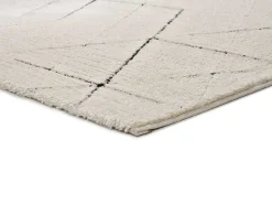 Alfombra interior - geométrico con relieve - blanco - 160 x 230 cm - TURIN