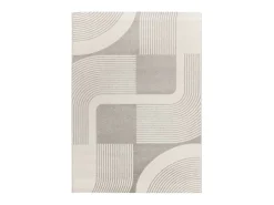 Alfombra interior - geométrico con relieve - plata - 80 x 150 cm - FLORA
