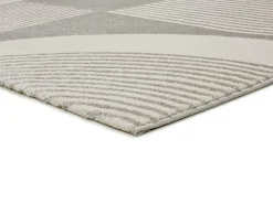 Alfombra interior - geométrico con relieve - plata - 80 x 150 cm - FLORA