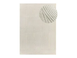 Alfombra interior - geométrico con relieve - plata - 160 x 230 cm - BARESA