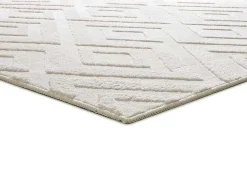 Alfombra interior - geométrico con relieve - crema - 80 x 150 cm - ESTILO