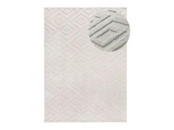 Alfombra interior - geométrico con relieve - crema - 80 x 150 cm - ESTILO