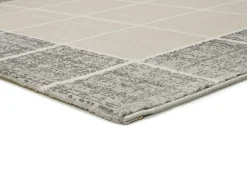 Alfombra interior - geométrico con relieve - blanco - 133 x 190 cm - FLORA