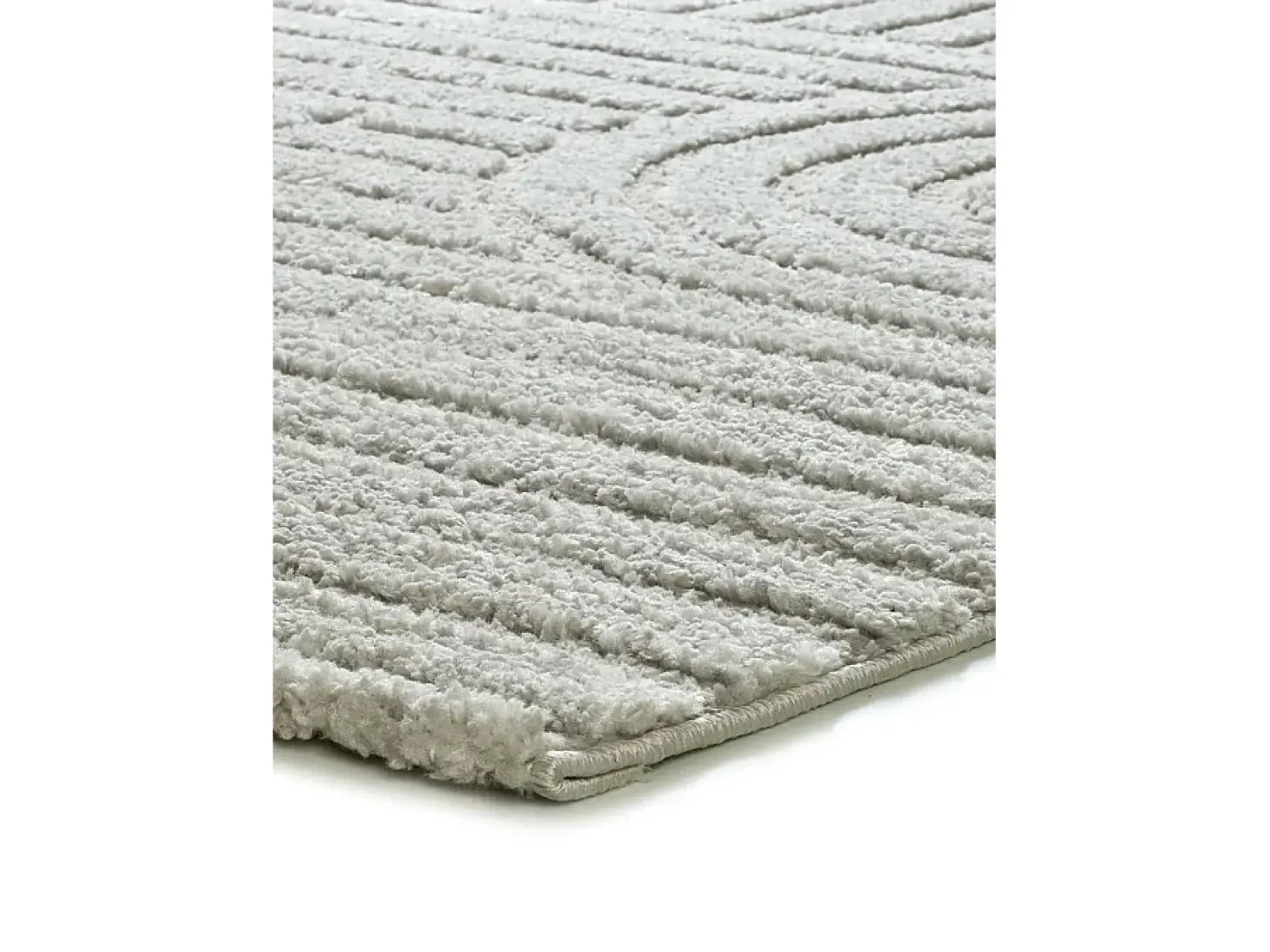 Alfombra interior - geométrico con relieve - gris - 126 x 190 cm - JUNO