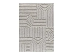 Alfombra interior - geométrico con relieve - gris - 126 x 190 cm - JUNO