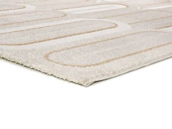 Alfombra interior - geométrico con relieve - blanco - 80 x 150 cm - FLORA