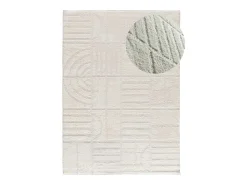 Alfombra interior - geométrico - blanco - 140 x 200 cm - BLANCHE