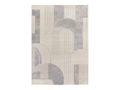 Alfombra interior - geométrico - beige / gris - 80 x 150 cm - PORTO