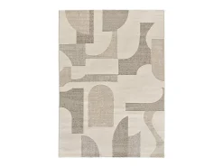Alfombra interior - geométrico con relieve - crema - 80 x 150 cm - VERONA